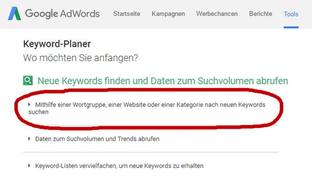 Keyword Recherche Google Keyword Planer2