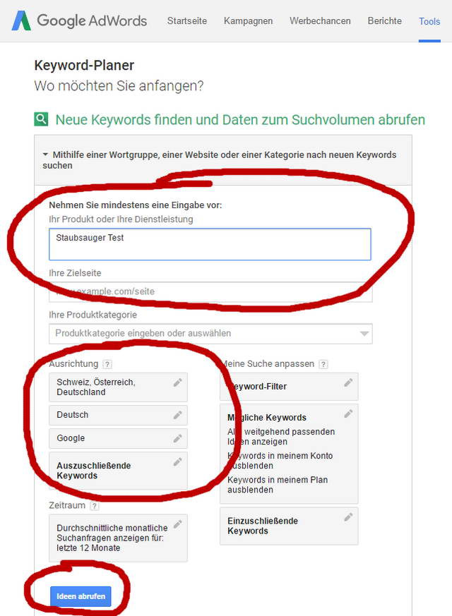 Keyword Recherche Google Keyword Planer3