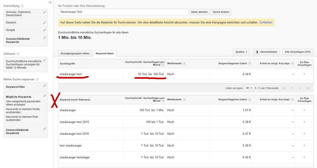 Keyword Recherche Google Keyword Planer4