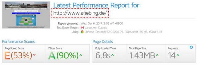 Versicherungsmakler Homepage Pagespeed