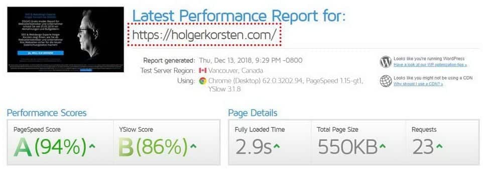 PageSpeed Holger Korsten
