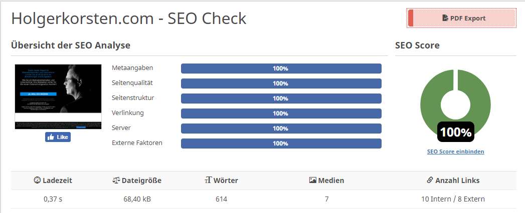 SEO Score 100 Prozent