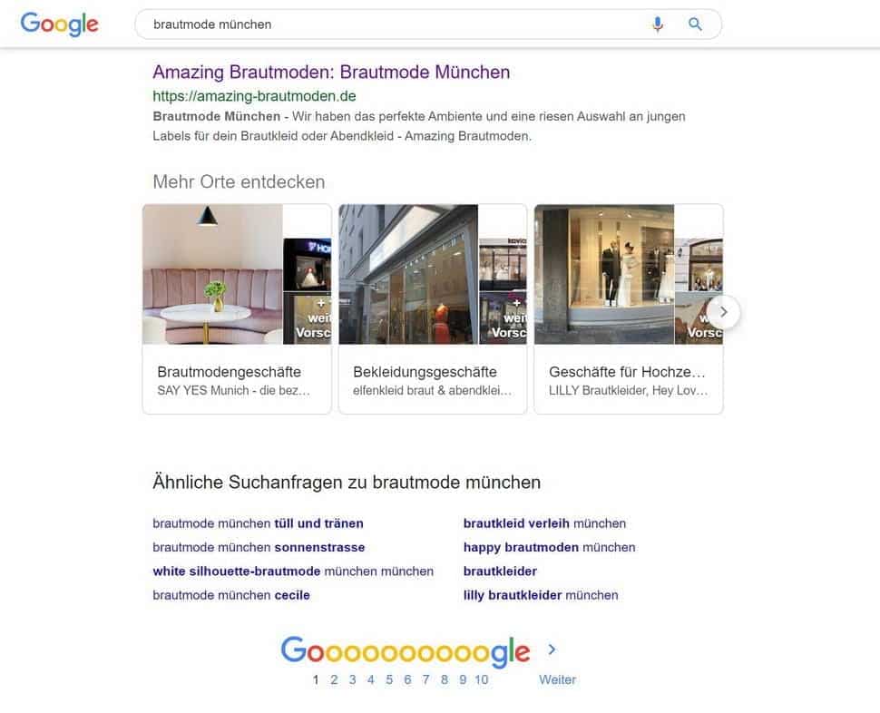 Seite 1 bei Google erreicht