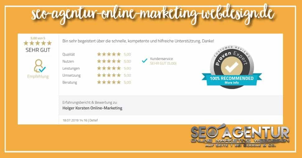 Online Marketing Testimonial Detlef