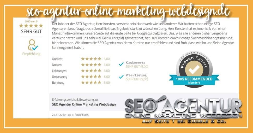 SEO Testimonial Andre Evers