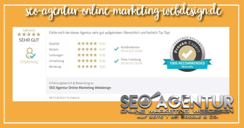 SEO Testimonial Hans G