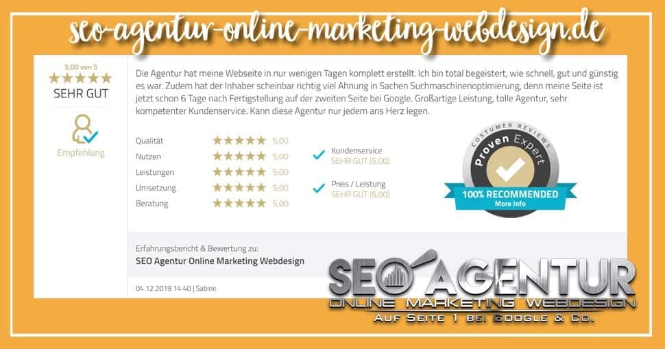 SEO Testimonial Sabine