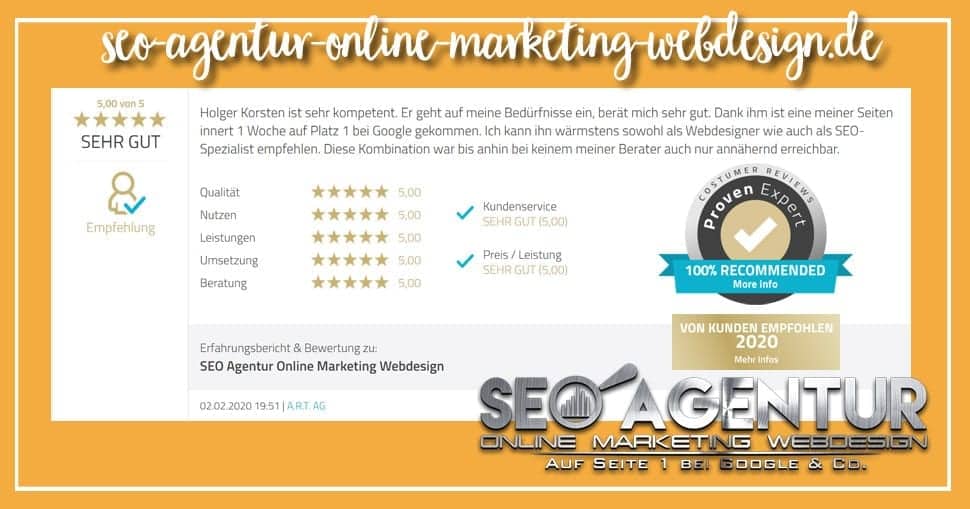 SEO Testimonial 2020 ART AG