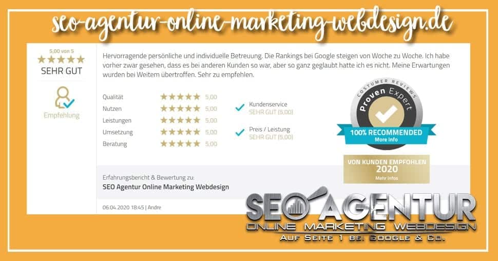 SEO Testimonial 2020 Andre